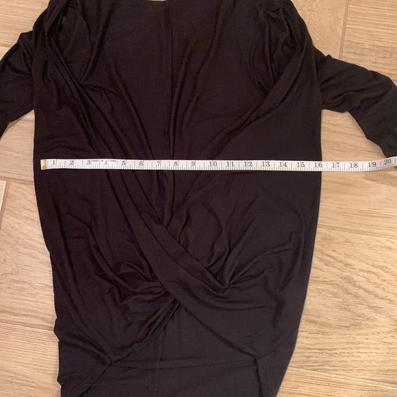 Black/ Faux wrap T-Shirt - Picture 6 of 7